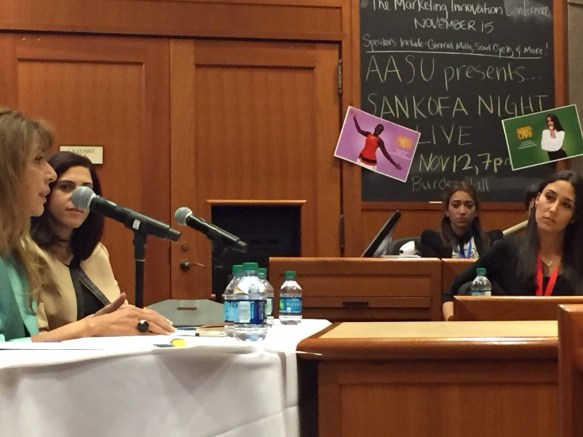 جلسة المرأة ودورها في الاقتصاد، مؤتمر هارفرد العرب 2015، كلية هارفرد لإدارة الأعمال منظمة الجلسة: يندي وهبي، مديرة الجلسة: عرين شحبري، المشتركات: ماري نزال بطاينة، منى يحشوشي، ماجدة لبدي